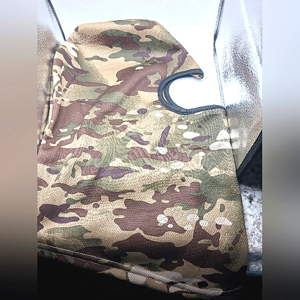 Green  Camouflage Face Mask - Hood or  Balaclava Size Large  - New